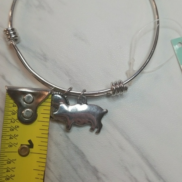 Abundance Pig Silver Color Expandable Bracelet - Picture 4 of 6